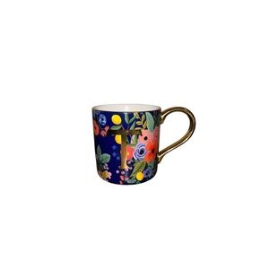 Rifle Paper Co x Anthropologie Floral Gold Letter T Monogram Mug